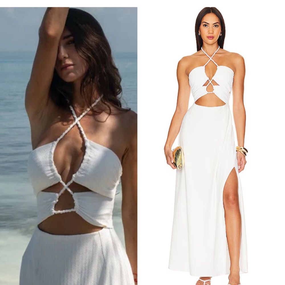BOAMAR Dasha Dress in White Pique white maxi